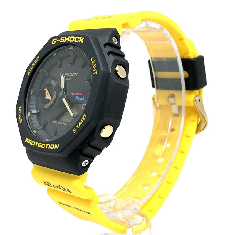 卡西歐 G-SHOCK GA-B2100K-9A Iruka Kujira 2023 首發配色 Tough Solar 太陽能藍牙 LED 燈八角形 Casioak 黑黃配色 I-Search 日本指針/數位雙顯腕錶 六月發售-2