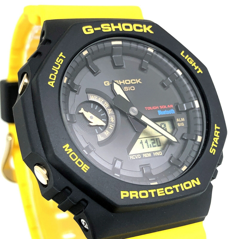 卡西歐 G-SHOCK GA-B2100K-9A Iruka Kujira 2023 首發配色 Tough Solar 太陽能藍牙 LED 燈八角形 Casioak 黑黃配色 I-Search 日本指針/數位雙顯腕錶 六月發售-3