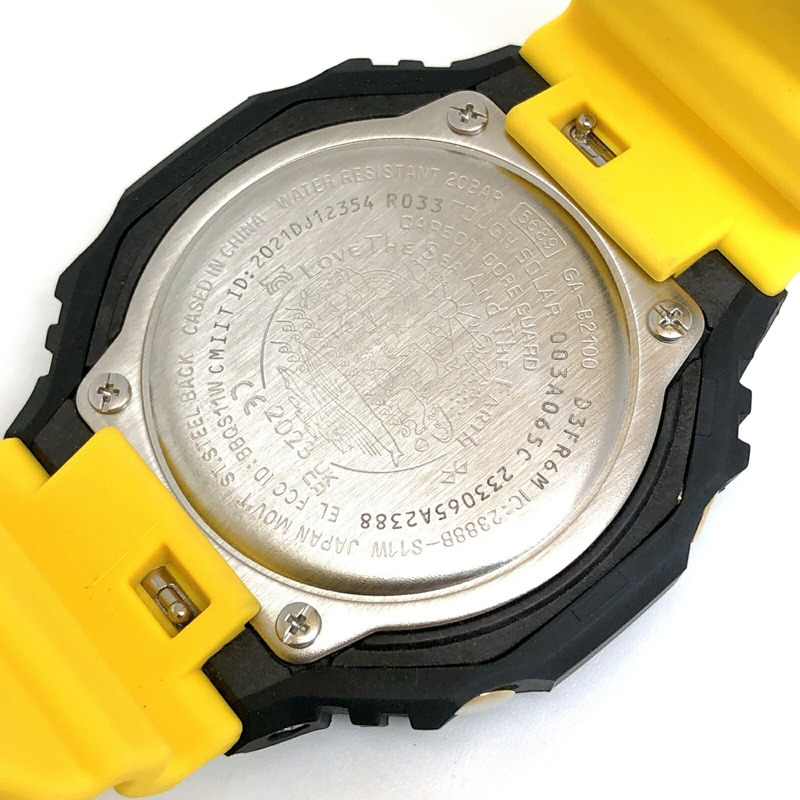 卡西歐 G-SHOCK GA-B2100K-9A Iruka Kujira 2023 首發配色 Tough Solar 太陽能藍牙 LED 燈八角形 Casioak 黑黃配色 I-Search 日本指針/數位雙顯腕錶 六月發售-7