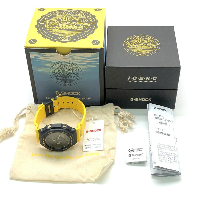 卡西歐 G-SHOCK GA-B2100K-9A Iruka Kujira 2023 首發配色 Tough Solar 太陽能藍牙 LED 燈八角形 Casioak 黑黃配色 I-Search 日本指針/數位雙顯腕錶 六月發售-9
