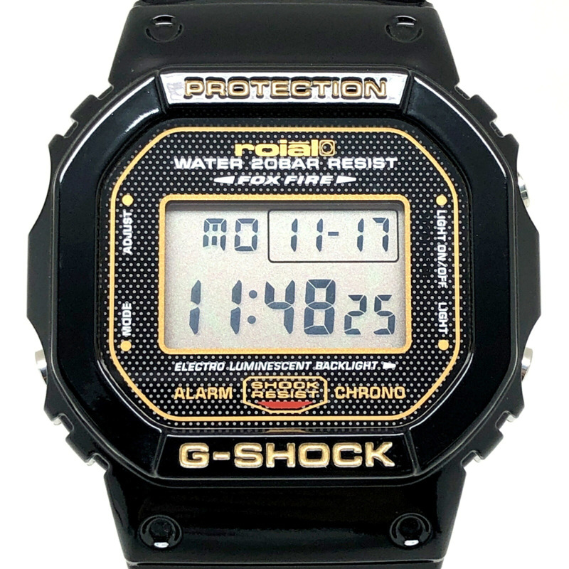 卡西歐 G-SHOCK 手錶 DW-5600VTROL-1SJ 皇家合作款 黑金衝浪腕錶 2011年7月發布-0