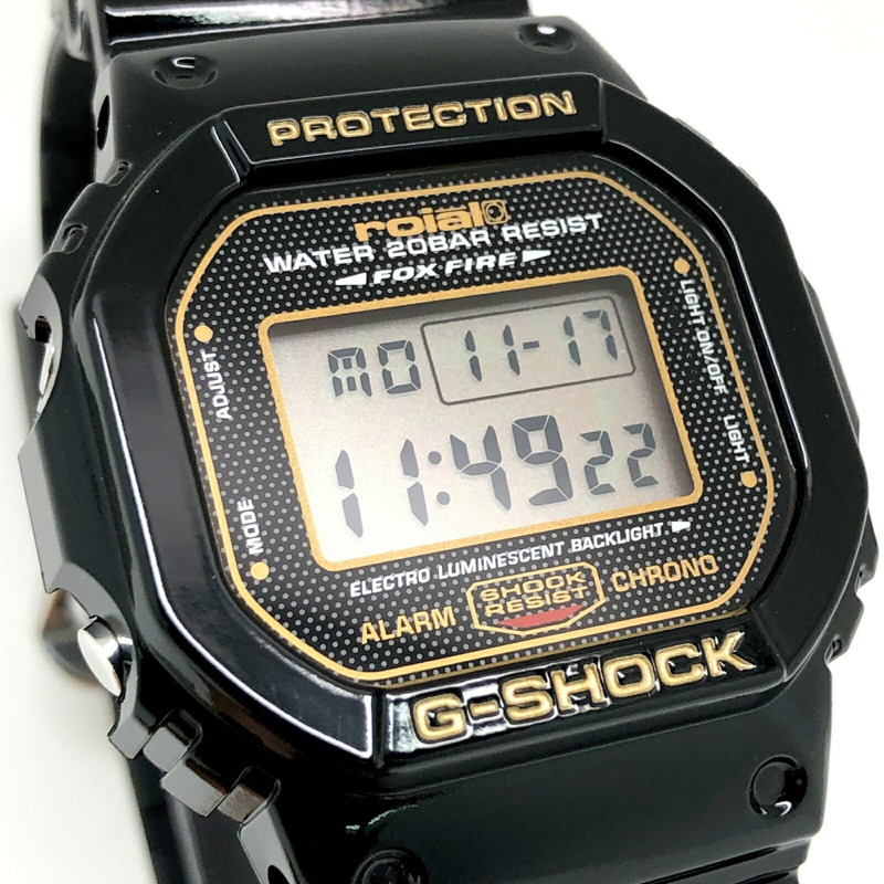 卡西歐 G-SHOCK 手錶 DW-5600VTROL-1SJ 皇家合作款 黑金衝浪腕錶 2011年7月發布-3