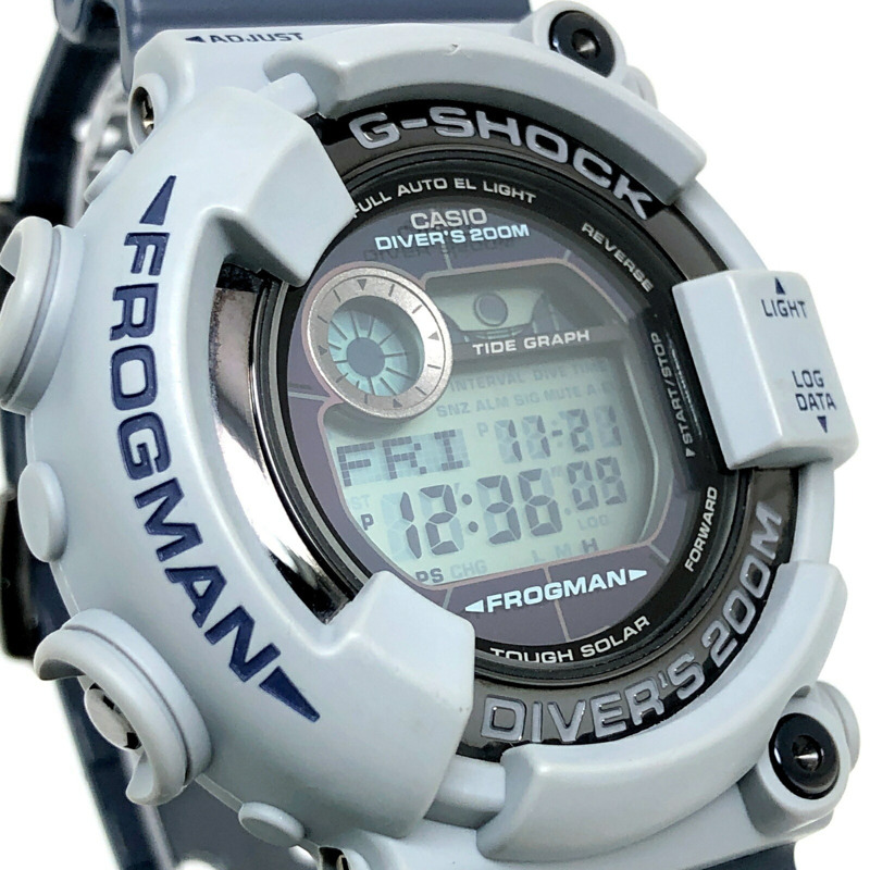Casio G-SHOCK GF-8250ER-2 FROGMAN 男士軍用配色 Frogman 第一代復刻版，灰色 x 海軍藍錨形錶盤，EL 背光，2012 年 4 月發布-3