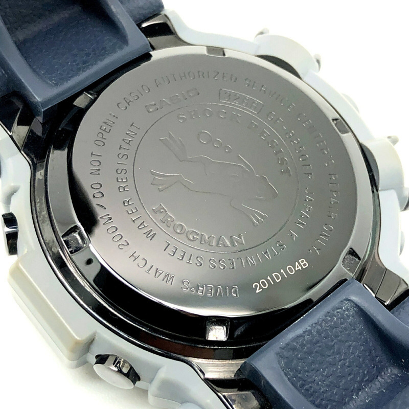 Casio G-SHOCK GF-8250ER-2 FROGMAN 男士軍用配色 Frogman 第一代復刻版，灰色 x 海軍藍錨形錶盤，EL 背光，2012 年 4 月發布-7