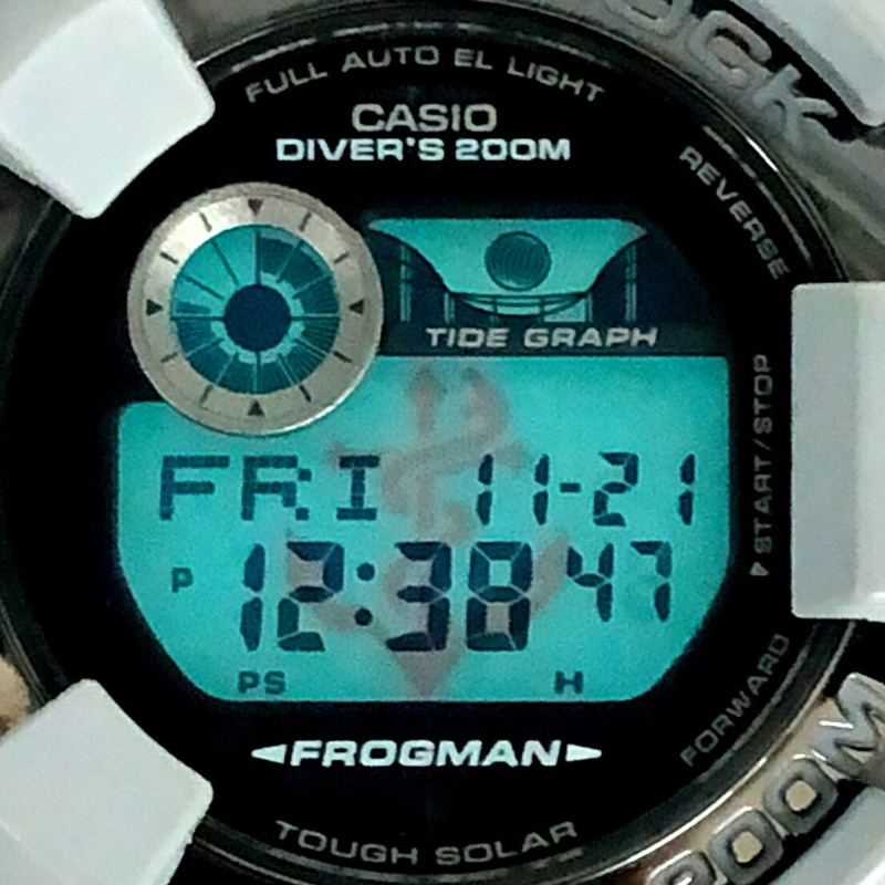 Casio G-SHOCK GF-8250ER-2 FROGMAN 男士軍用配色 Frogman 第一代復刻版，灰色 x 海軍藍錨形錶盤，EL 背光，2012 年 4 月發布-8