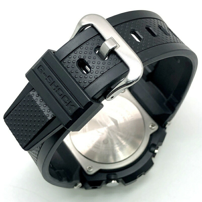 卡西歐 G-SHOCK 手錶 GST-W110-1A G-STEEL 電波太陽能金屬錶圈樹脂層保護結構雙 LED 照明模擬/數位雙顯銀色 x 黑色 2015 年 8 月發布-6