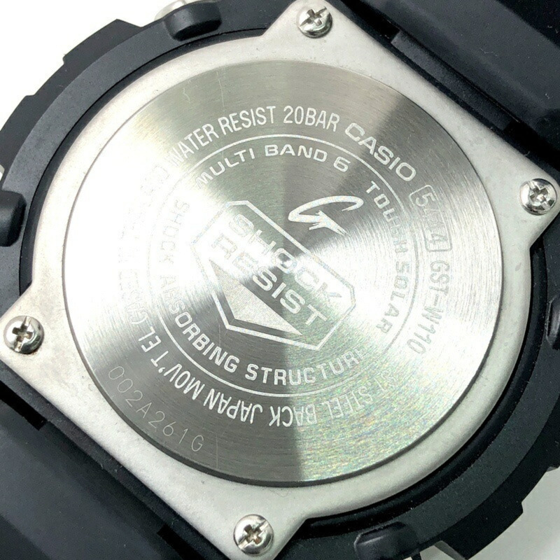 卡西歐 G-SHOCK 手錶 GST-W110-1A G-STEEL 電波太陽能金屬錶圈樹脂層保護結構雙 LED 照明模擬/數位雙顯銀色 x 黑色 2015 年 8 月發布-7