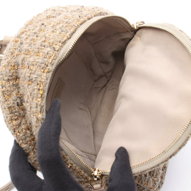 香奈兒 Matelasse 雙肩包，織物和皮革，女士，米色，多色，AS0870-2