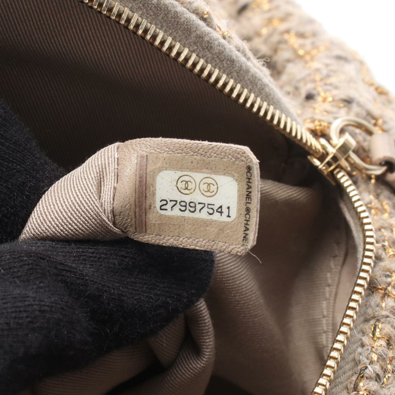 香奈兒 Matelasse 雙肩包，織物和皮革，女士，米色，多色，AS0870-4