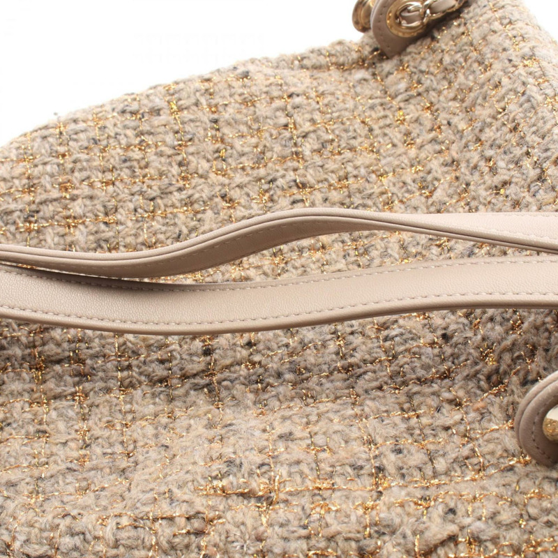 香奈兒 Matelasse 雙肩包，織物和皮革，女士，米色，多色，AS0870-6