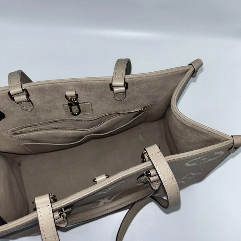 LV onthego中號大象灰手提肩背包芯片款35*27*14 99新配件盒子塵袋-4