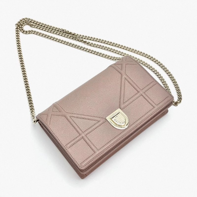 DIOR Diorma盾牌 woc粉色鏈條包19*12*3 99新配件塵袋-3