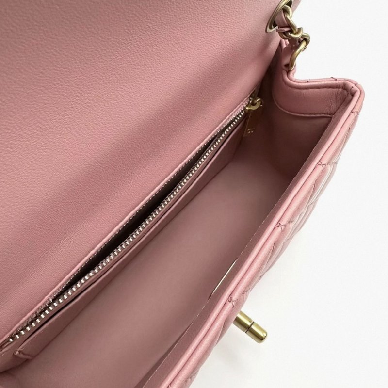 CHANEL 23k乾枯玫瑰粉金球大mini20*12*7 全新閒置配件購證塵袋-5