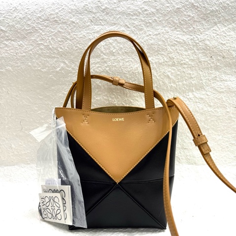 Loewe 拼色puzzle小號摺紙包 Fold tote