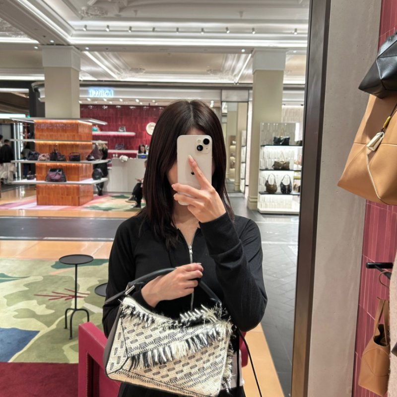 🎊佳節特賣🎁Loewe 小款拚色紡織皮革限量款Puzzle 包-6