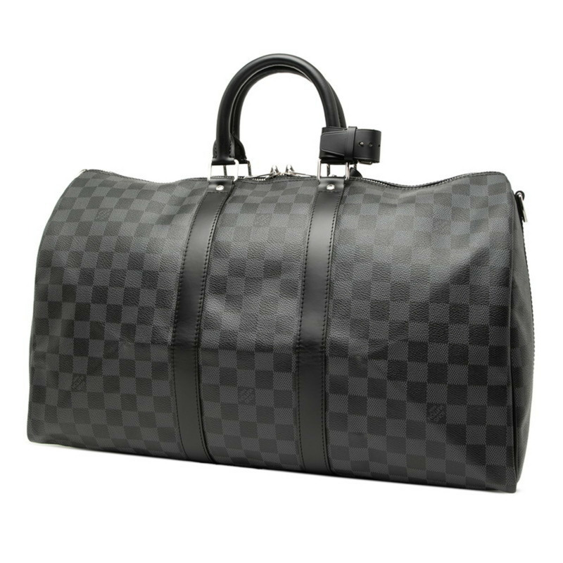路易威登 Damier Graphite Keepall Bandouliere 45 波士頓/肩背包，兩用款，N41418，黑色皮革，女款，LOUIS VUITTON-1