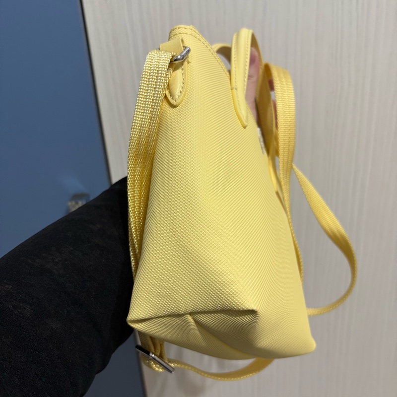 Lacoste L.12.12 Concept XS  黃色購物袋 鱷魚短柄迷你手提包斜背側背托特包-5