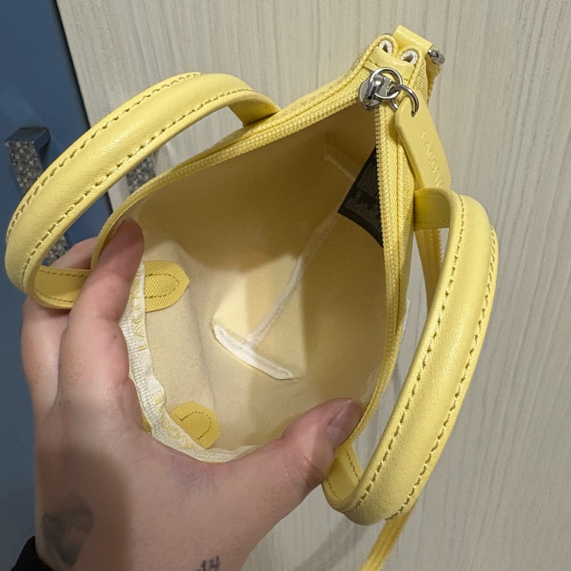 Lacoste L.12.12 Concept XS  黃色購物袋 鱷魚短柄迷你手提包斜背側背托特包-7