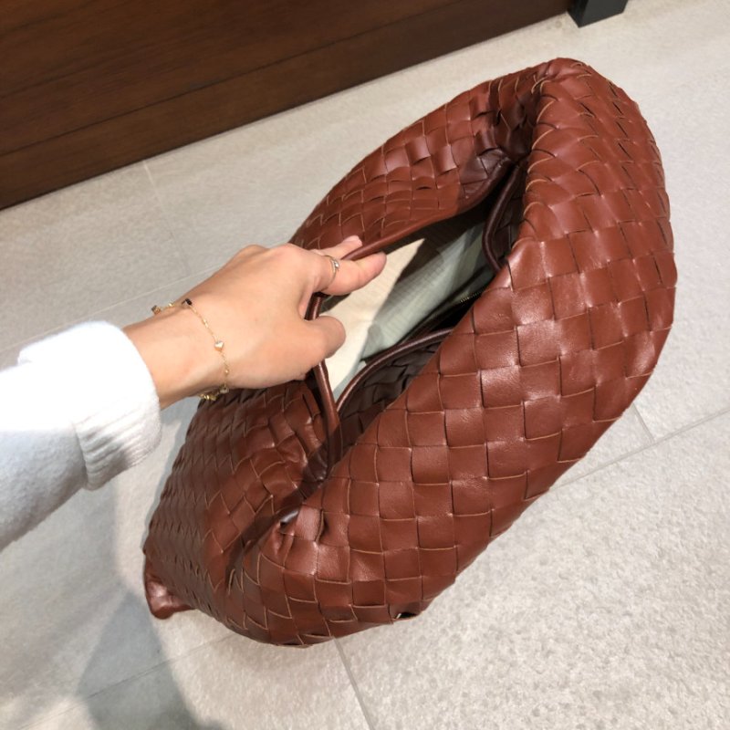 🎊佳節特賣🎁Bottega Veneta 796262 小款皮革 Hop 編織包 紅木色﻿-5