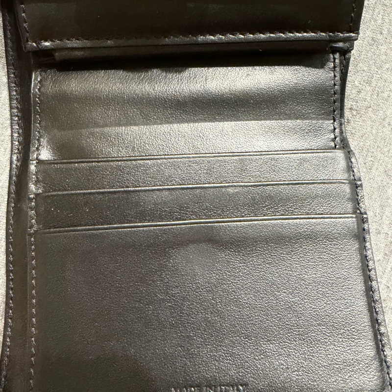 CELINE黑色牛皮短夾-4