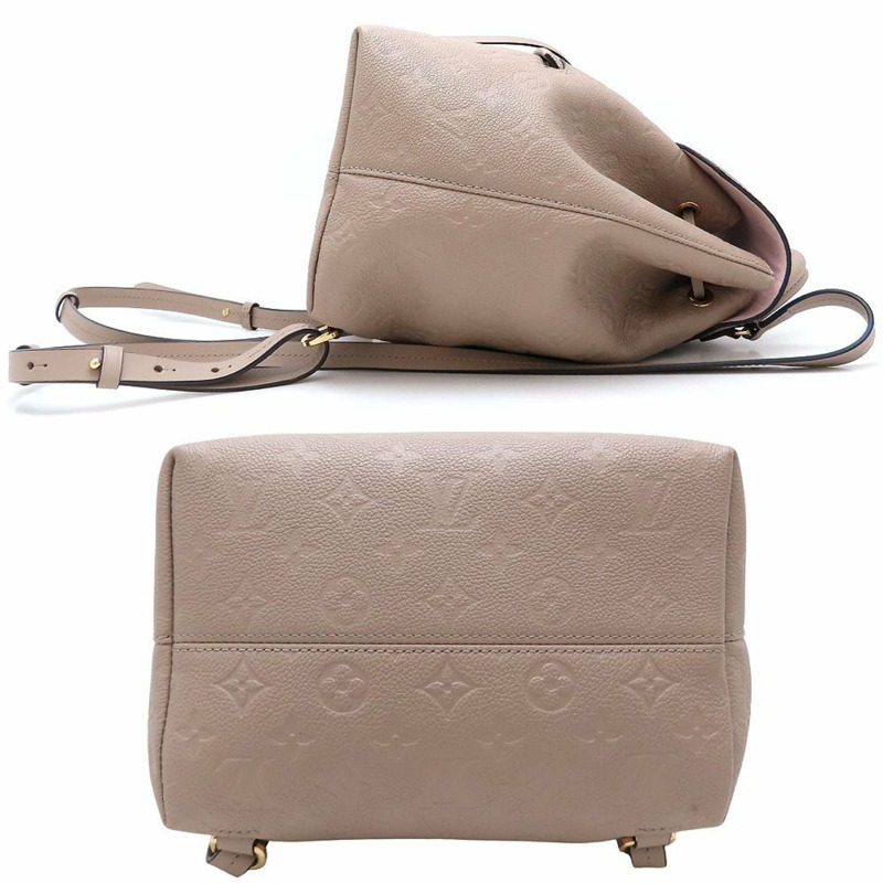 LOUIS VUITTON Monogram Empreinte Montsouris PM M45410 Tourterelle 背包，米色，女式，352922-1