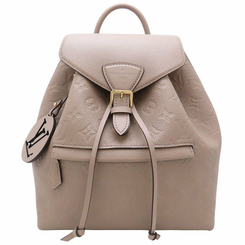 LOUIS VUITTON Monogram Empreinte Montsouris PM M45410 Tourterelle 背包，米色，女式，352922-8