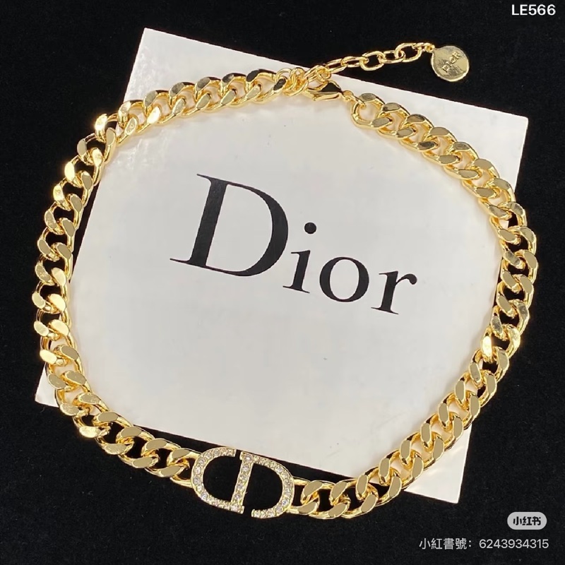 Dior Danseuse Étoile 粗鏈條水鑽手鍊 金色-0