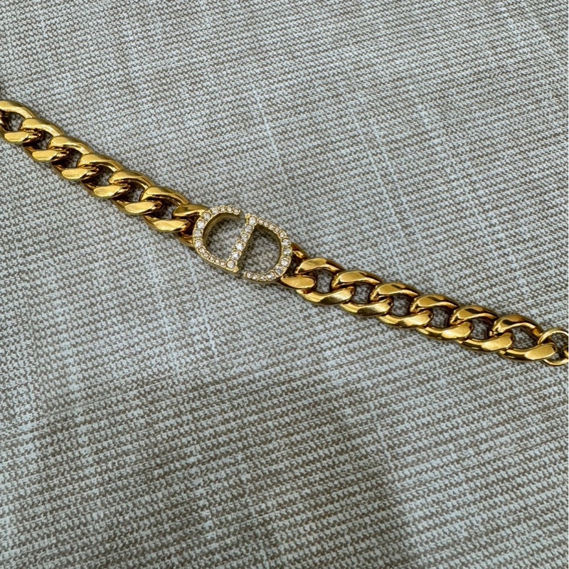 Dior Danseuse Étoile 粗鏈條水鑽手鍊 金色-6