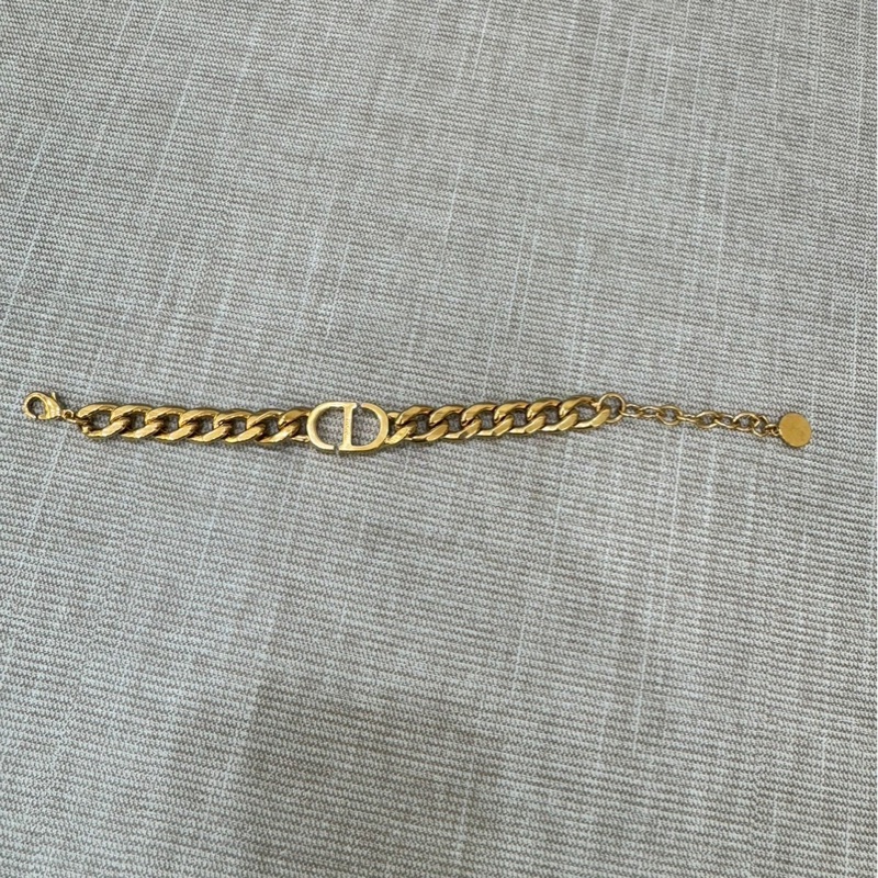 Dior Danseuse Étoile 粗鏈條水鑽手鍊 金色-8