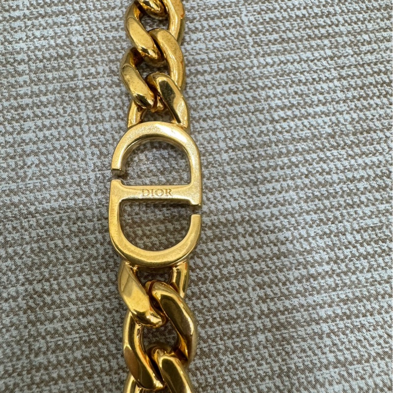 Dior Danseuse Étoile 粗鏈條水鑽手鍊 金色-9