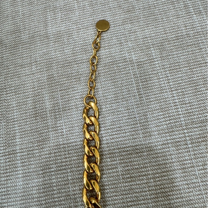 Dior Danseuse Étoile 粗鏈條水鑽手鍊 金色-11