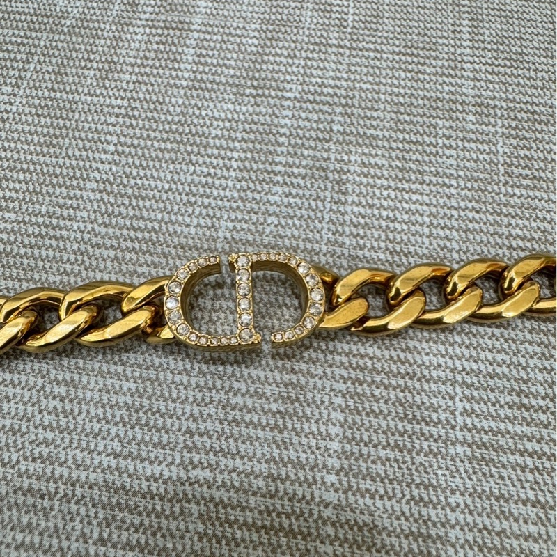 Dior Danseuse Étoile 粗鏈條水鑽手鍊 金色-12