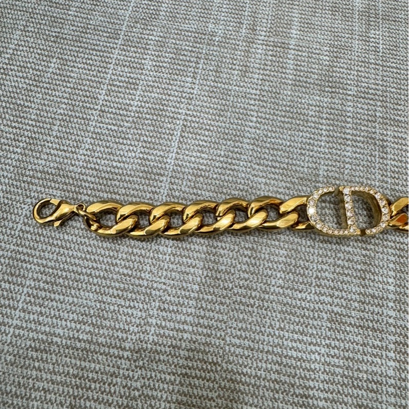 Dior Danseuse Étoile 粗鏈條水鑽手鍊 金色-13