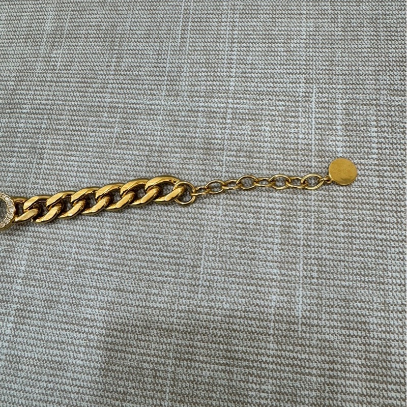 Dior Danseuse Étoile 粗鏈條水鑽手鍊 金色-14