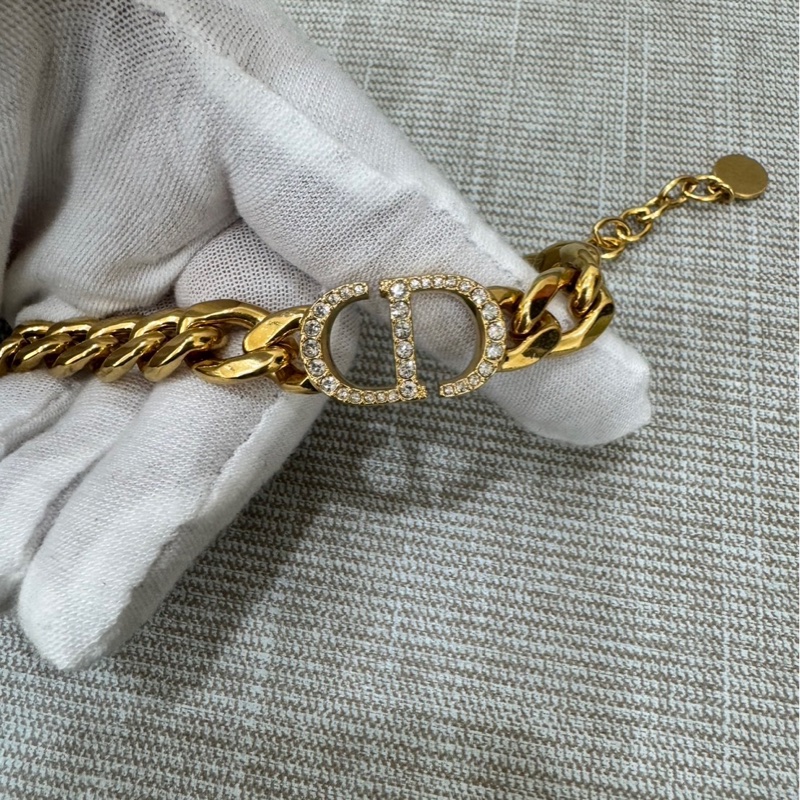 Dior Danseuse Étoile 粗鏈條水鑽手鍊 金色-15