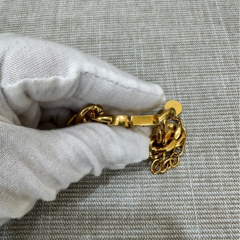 Dior Danseuse Étoile 粗鏈條水鑽手鍊 金色-16