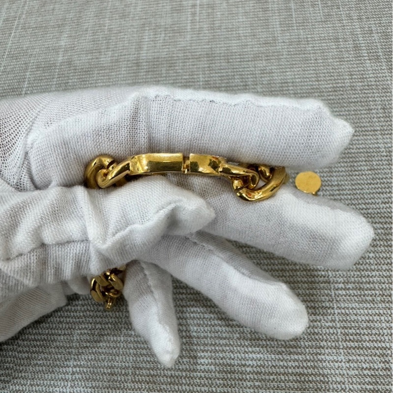 Dior Danseuse Étoile 粗鏈條水鑽手鍊 金色-17