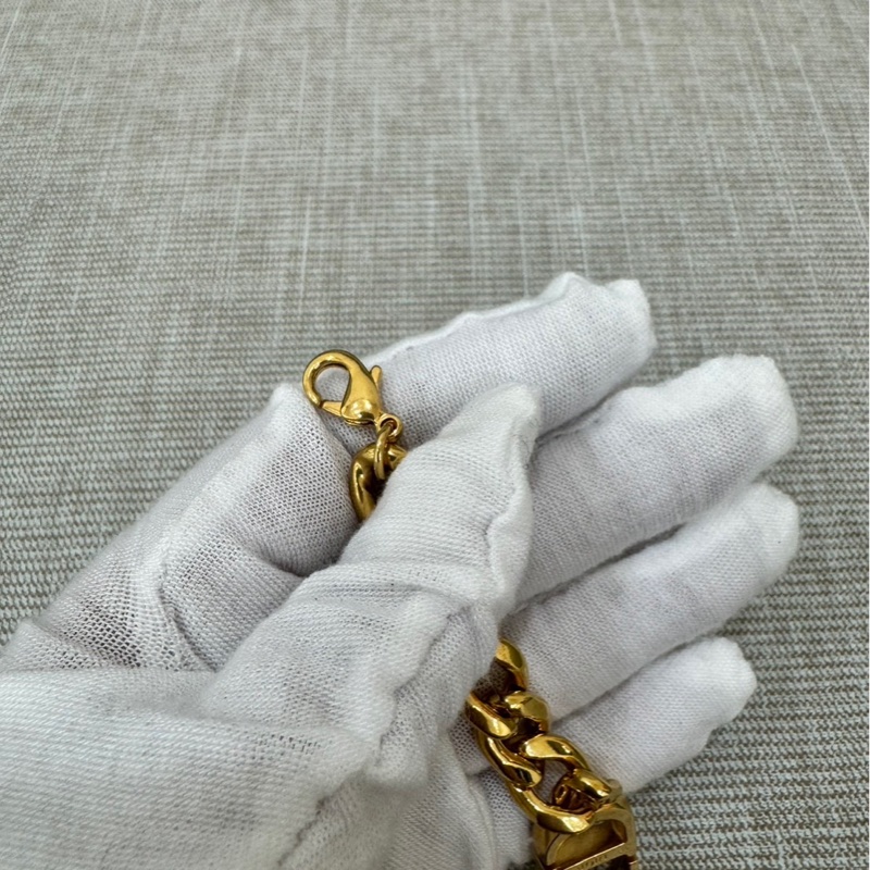 Dior Danseuse Étoile 粗鏈條水鑽手鍊 金色-18