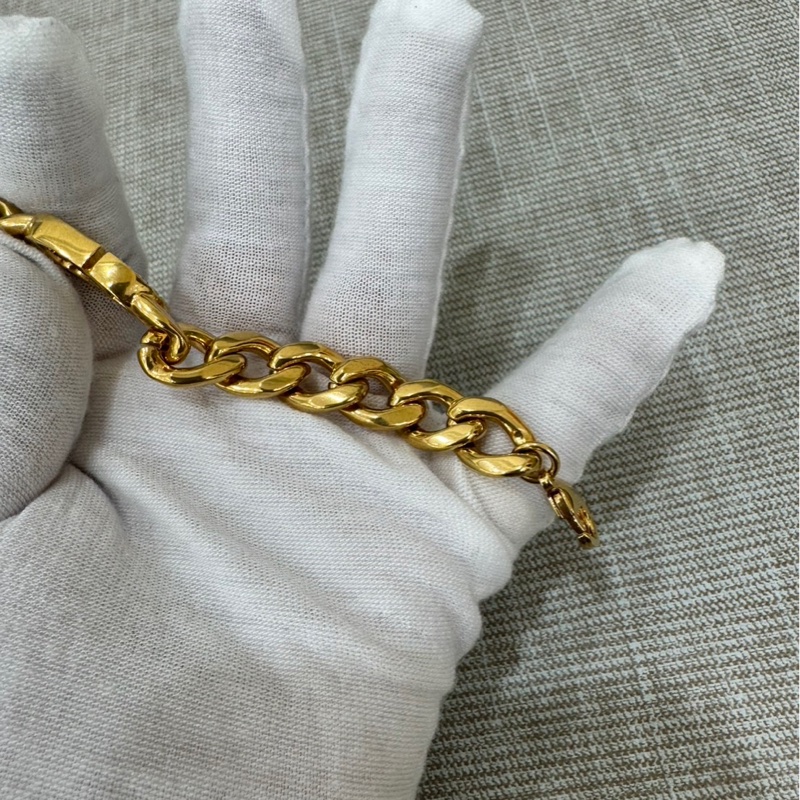 Dior Danseuse Étoile 粗鏈條水鑽手鍊 金色-22