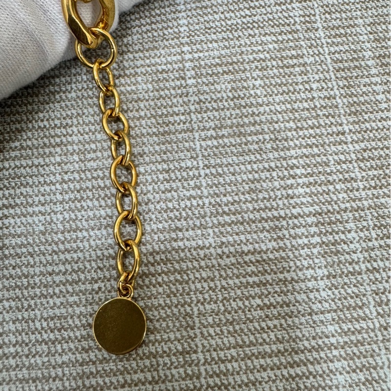 Dior Danseuse Étoile 粗鏈條水鑽手鍊 金色-24