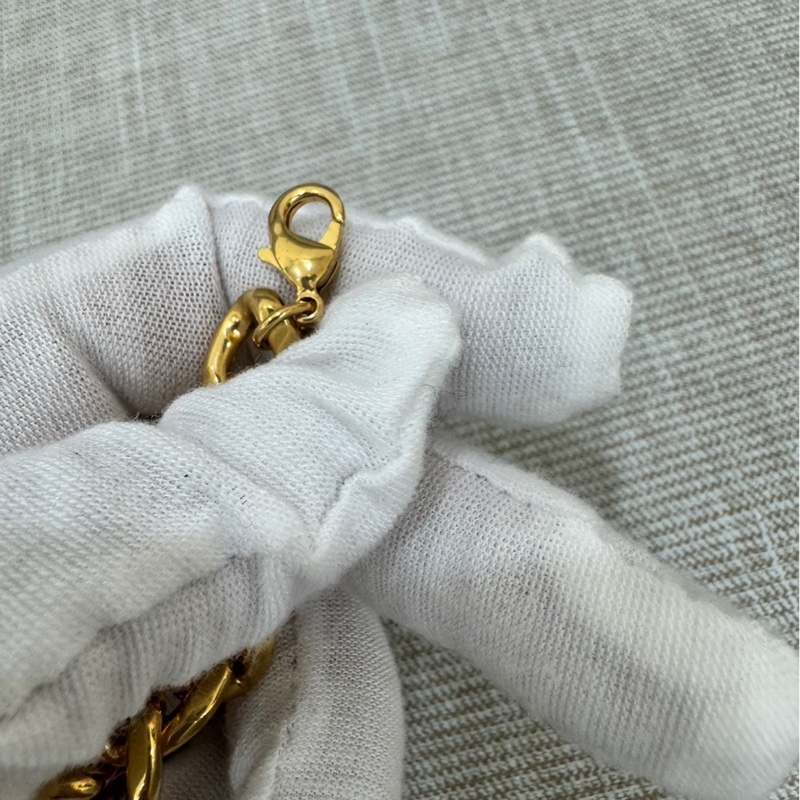 Dior Danseuse Étoile 粗鏈條水鑽手鍊 金色-25