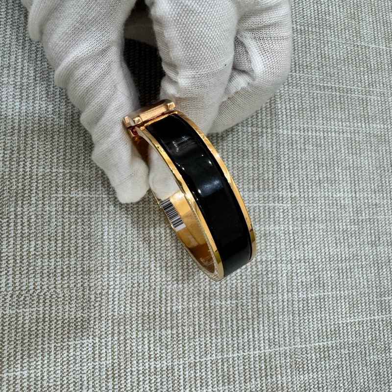 愛馬仕H琺瑯手鐲 黑色配黃金色#全新#-5
