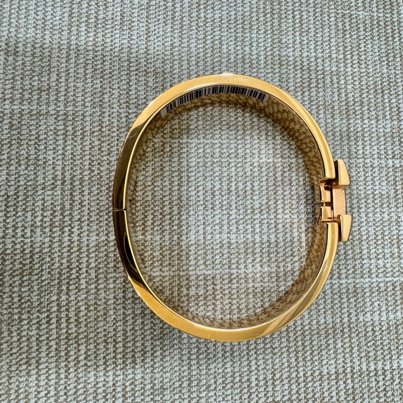 愛馬仕H琺瑯手鐲 黑色配黃金色#全新#-7