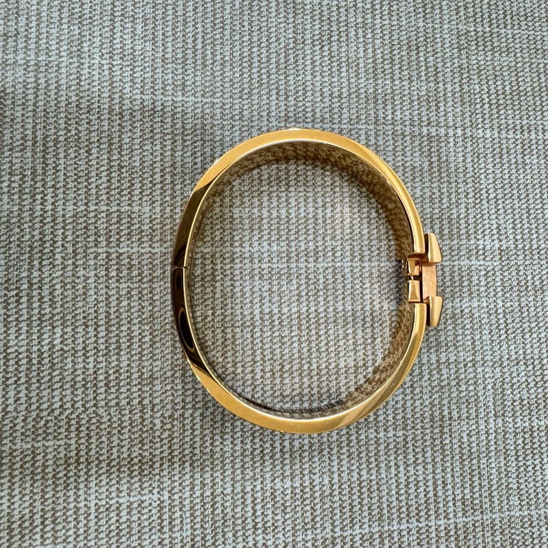 愛馬仕H琺瑯手鐲 黑色配黃金色#全新#-8