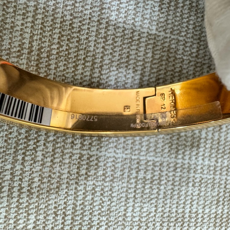 愛馬仕H琺瑯手鐲 黑色配黃金色#全新#-10