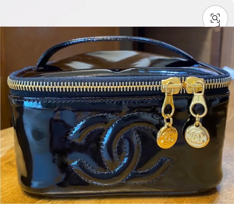 🤍💗 Chanel 漆皮 黑金 手提化妝方盒-4