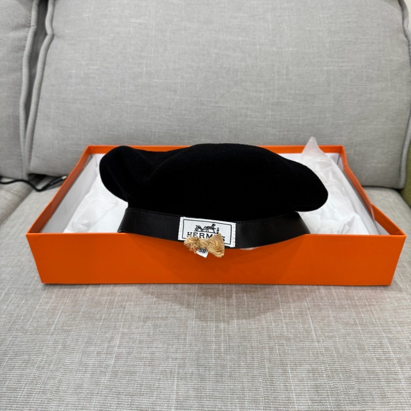 愛馬仕 美麗諾羊毛氈 Felicity 貝雷帽 黑色-0