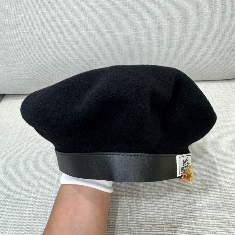 愛馬仕 美麗諾羊毛氈 Felicity 貝雷帽 黑色-7