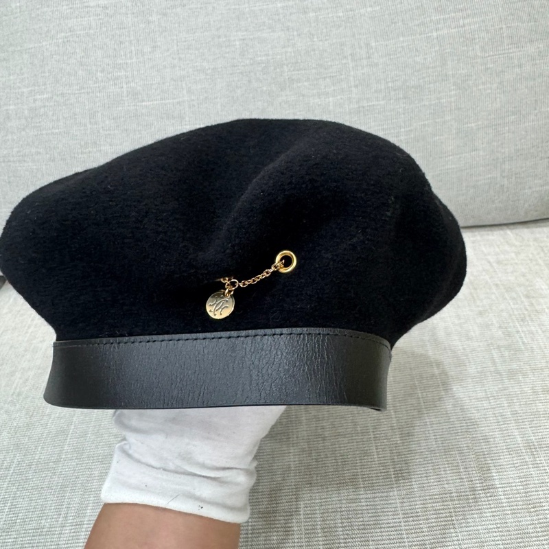 愛馬仕 美麗諾羊毛氈 Felicity 貝雷帽 黑色-9