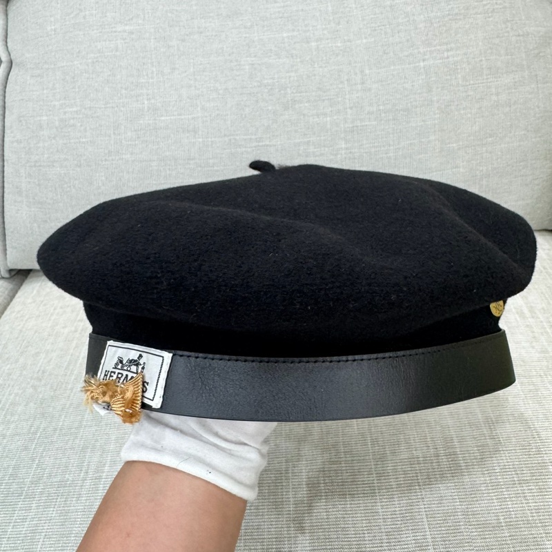 愛馬仕 美麗諾羊毛氈 Felicity 貝雷帽 黑色-10